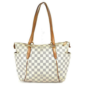 Louis Vuitton Damier Tote White Canvas Azur Bag White Shoulder Totally